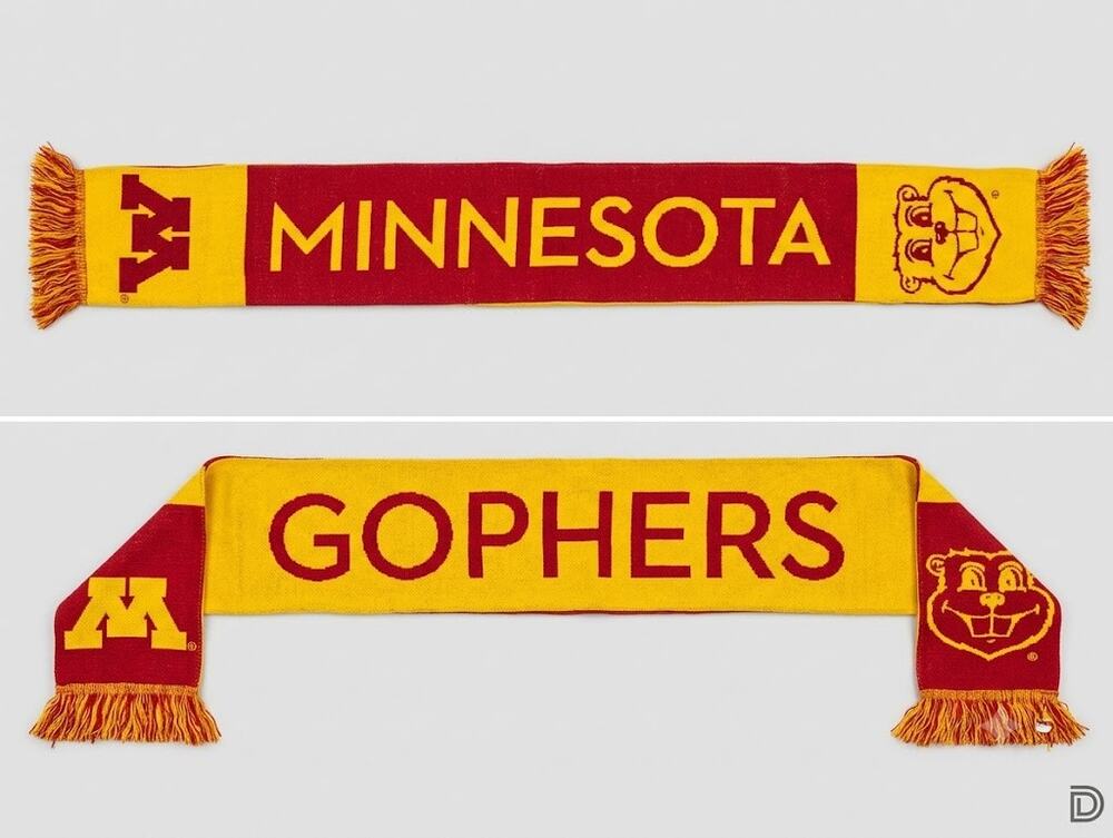 Vintage Minnesota Golden Gophers Stadium Scarf - Reversible Maroon & Gold